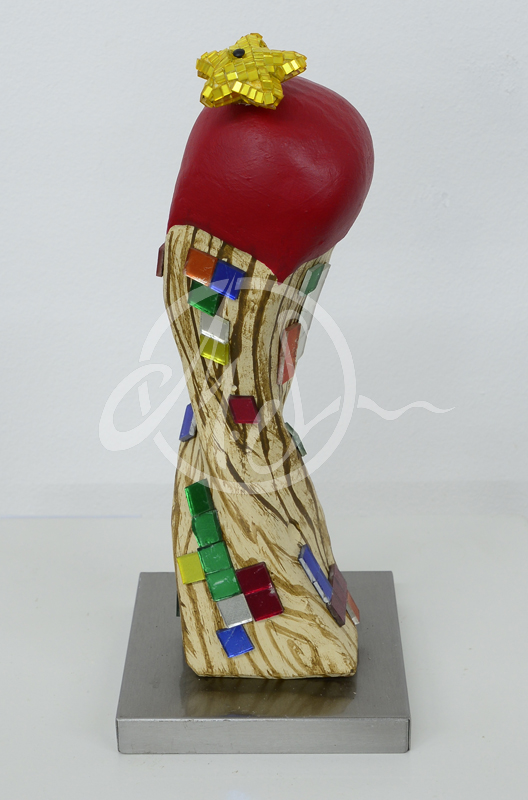 "Streichholz Skulptur" handbemalter Gipsguss angefertigt 2016-17 je ca. 25cm hoch