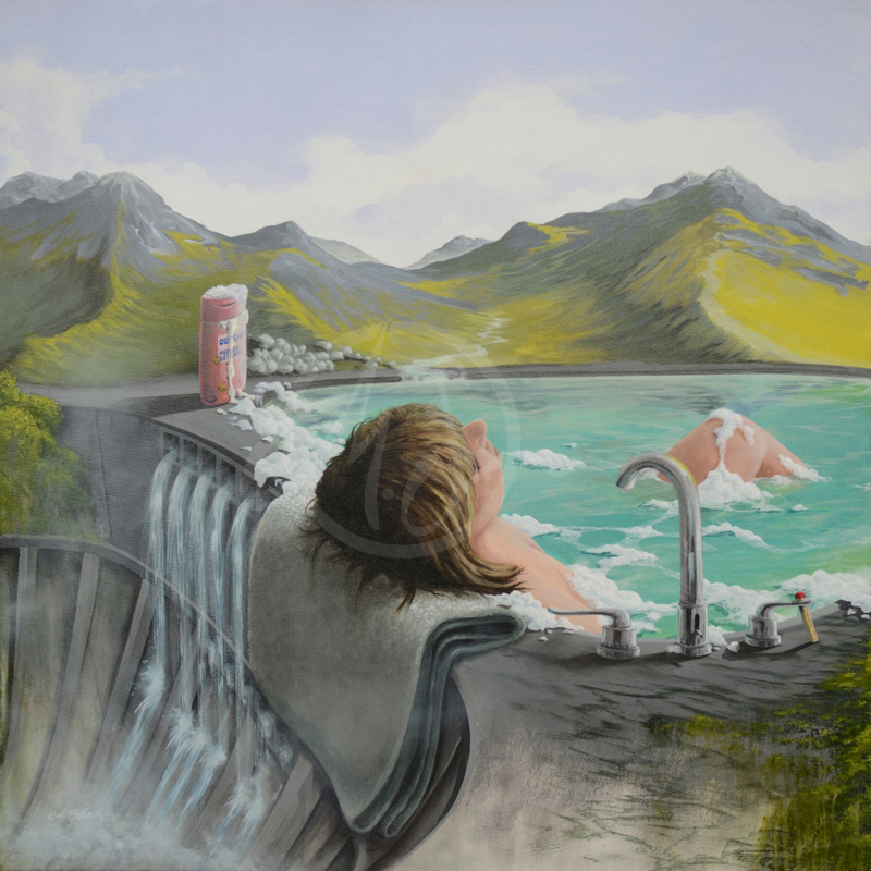 Schreckenberger_Freibad-im-Überfluss-90x90-Acryl,Leinen-2019